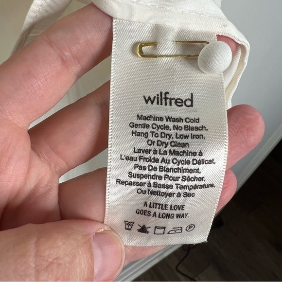 Aritzia Wilfred Womens Size XS Estienne Blouse Ivory Long Sleeve Top Shirt Smock - Picture 9 of 12